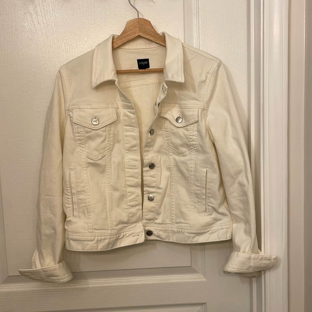 JCrew White Denim Jacket